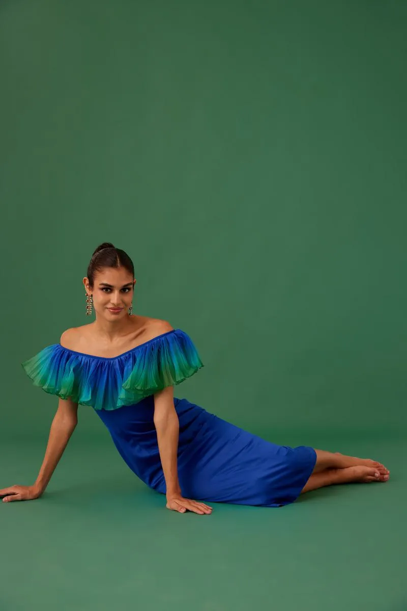 MEDHA BATRA - Cobalt Blue Satin Dress