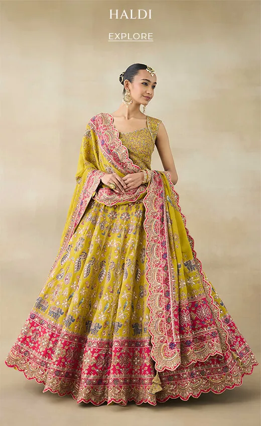 Latest Mehendi Dresses for Women by Frontier Raas