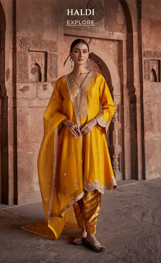 Latest haldi Dresses for Women by Frontier Raas