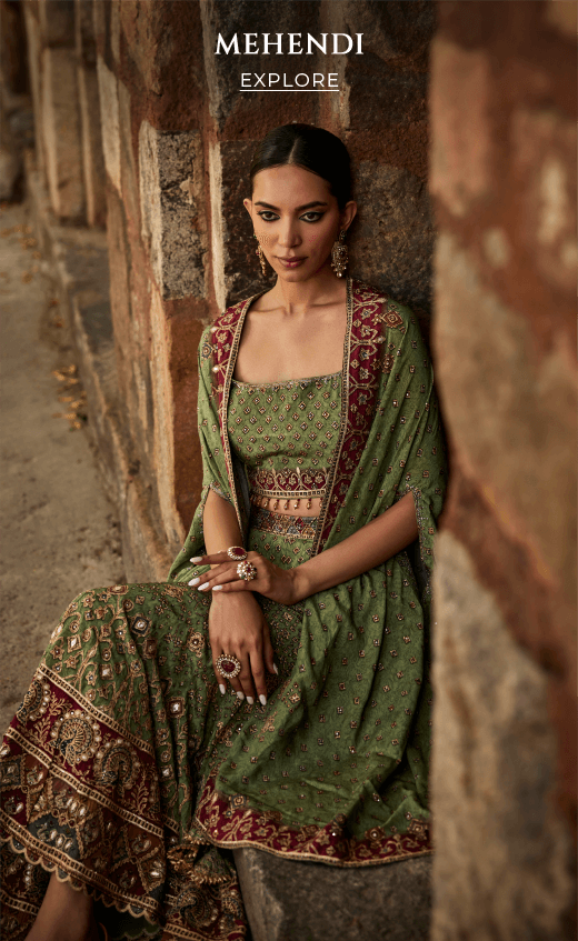 Latest Mehendi Dresses for Women by Frontier Raas