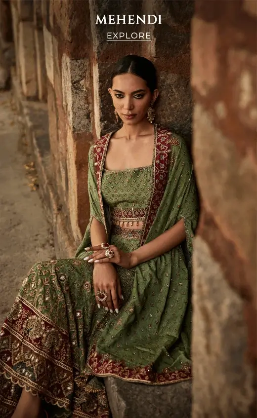 Latest Mehendi Dresses for Women by Frontier Raas